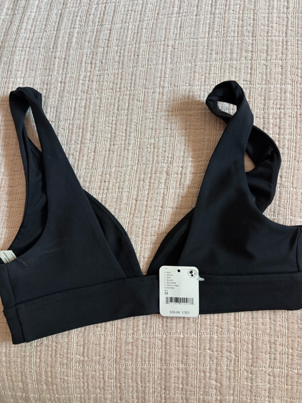 Free People Black Triangle Bralette - size Medium NWT - Picture 4 of 8